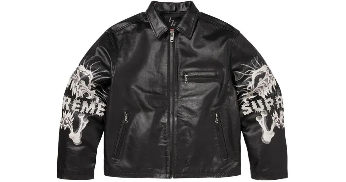 Supreme X Yohji Yamamoto Leather Jacket in Black for Men | Lyst