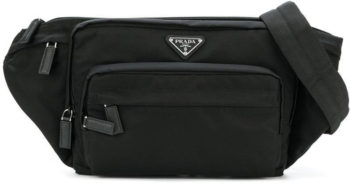 Prada Synthetic Nylon Belt Bag in Black for Men - Lyst