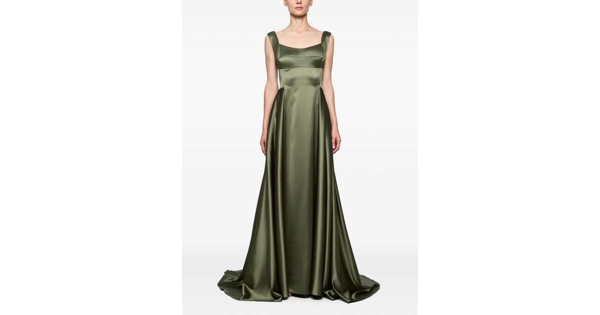 Atu Body Couture V-Back Satin Gown in Green | Lyst