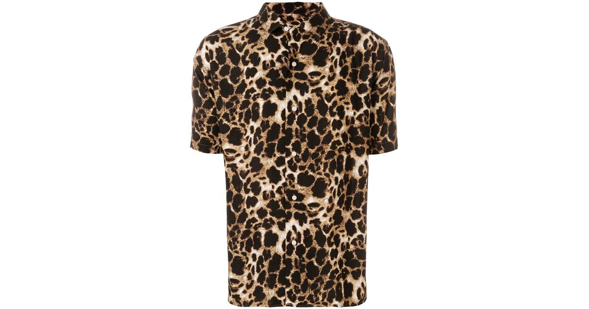 leopard print camp shirt