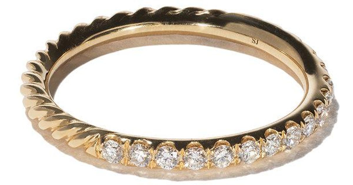 Lyst David Yurman 18kt Yellow Gold Dy Unity Pavé Diamond Wedding Band