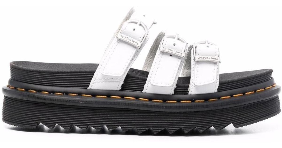 Dr. Martens Leather Blaire Slipon Sandals in White Lyst UK