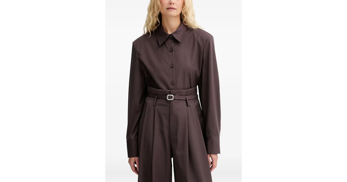 Isabelle Rude Shirt Isabelle Blanche Button-Up Shirt in Brown | Lyst UK
