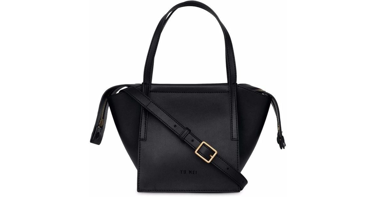 Yu Mei Milly Leather Crossbody Bag in Black | Lyst Australia