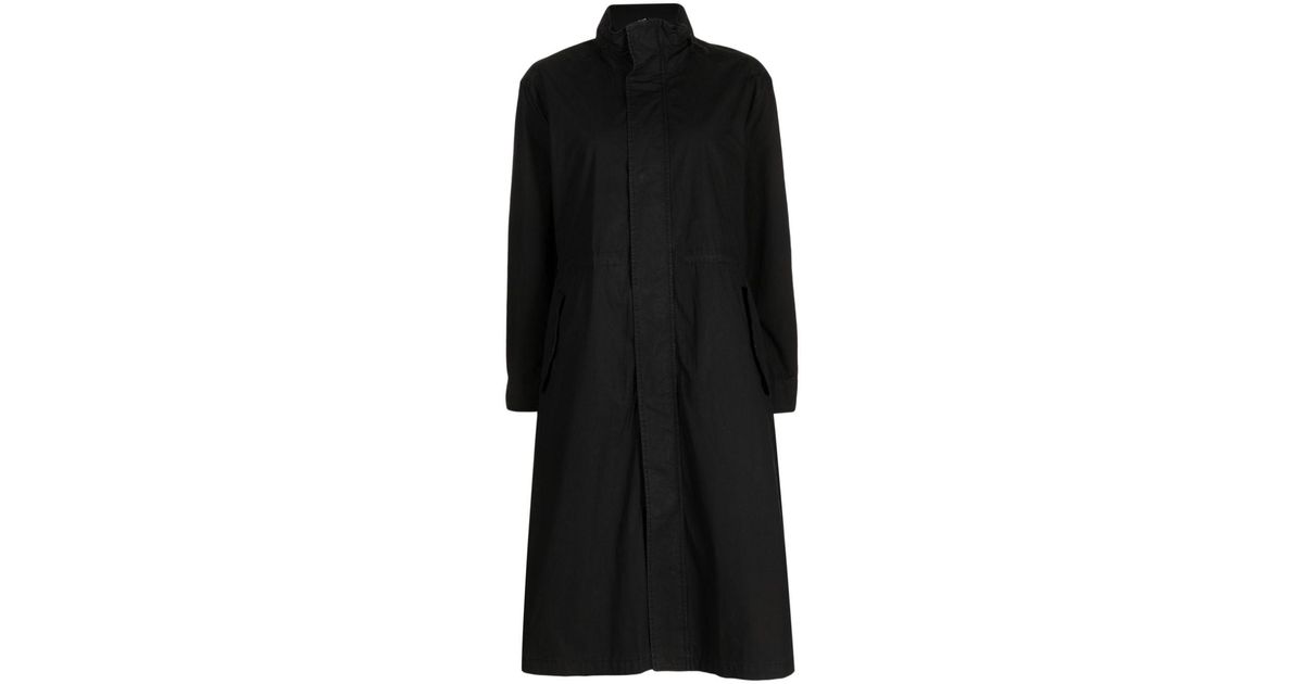 James Perse Funnel-neck Parka Coat in Black | Lyst
