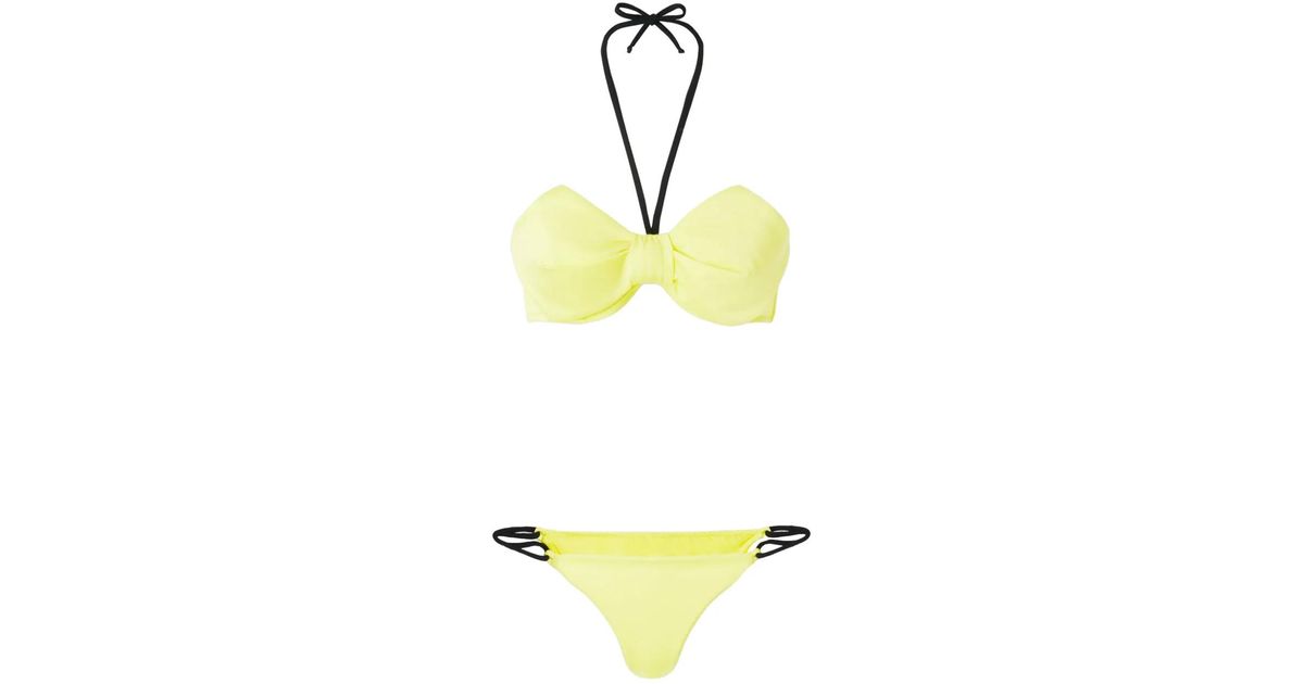 Genny Bow Detailing Bikini In Yellow Lyst genny-bow-detailing-bikini-in-yellow-lyst