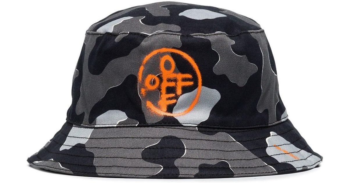 white camo bucket hat
