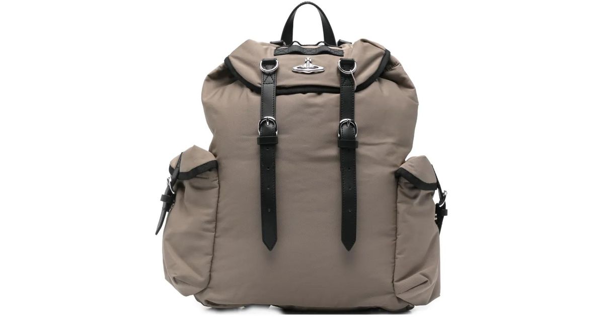 Vivienne Westwood Backpack With Leather Details in Gray | Lyst