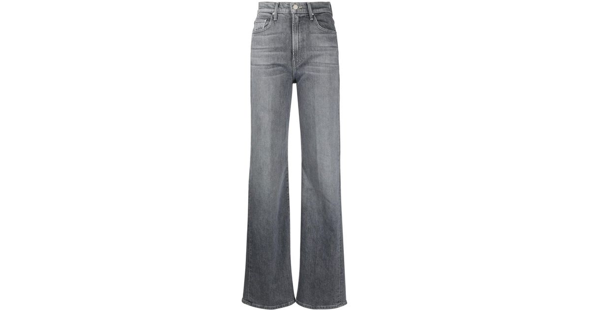 Mother The Maven Heel Wide-leg Jeans in Gray | Lyst