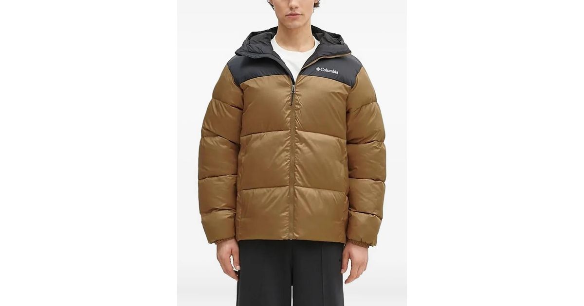 Columbia Hooded Puffer Jacket in Brown for Men | Lyst Canada