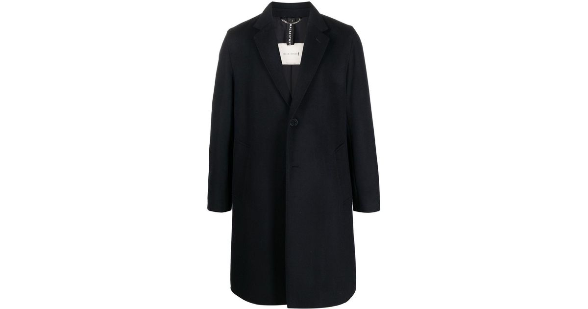 Mackintosh New Stanley Wool-cashmere Coat in Blue (Black) for Men | Lyst UK