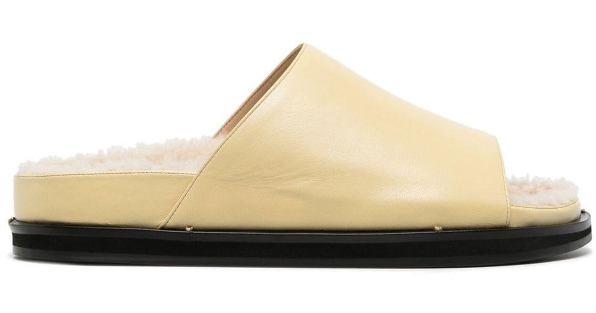 neous dombai shearling lined leather slides