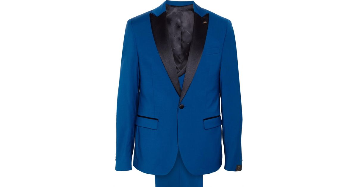 Royal Blue Ritz Manuel Ritz Satin-Trim Suit in Blue for Men | Lyst
