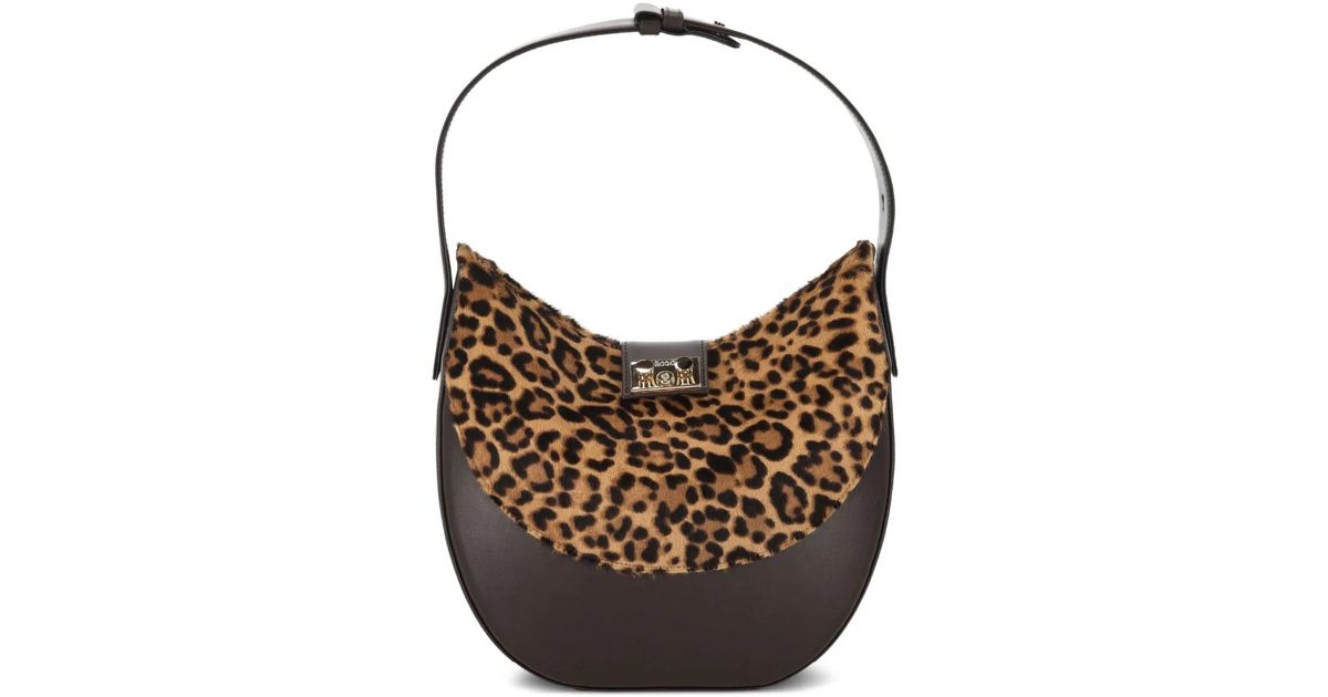 Rodo Leopard-Print Shoulder Bag in Brown | Lyst