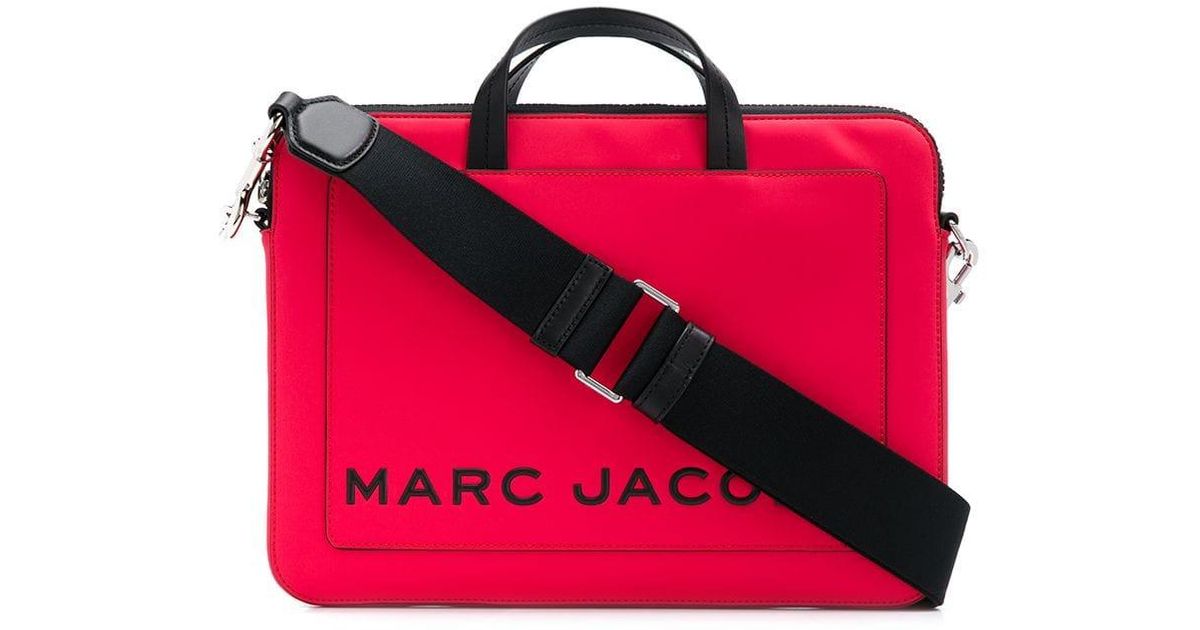 Maletín para portátil con logo estampado Marc Jacobs de Cuero de color Rojo  | Lyst