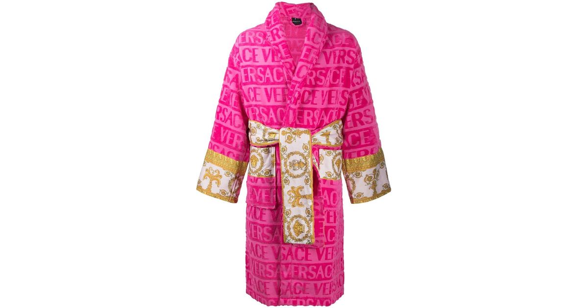 Versace Badjas Met Barokvlak in het Roze | Lyst NL