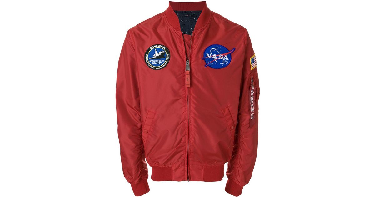 Alpha Industries Nasa Bomber Jacket in Red for Men | Lyst