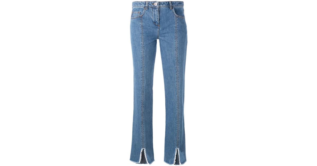 Courreges Denim Cut Down Jeans in Blue - Lyst