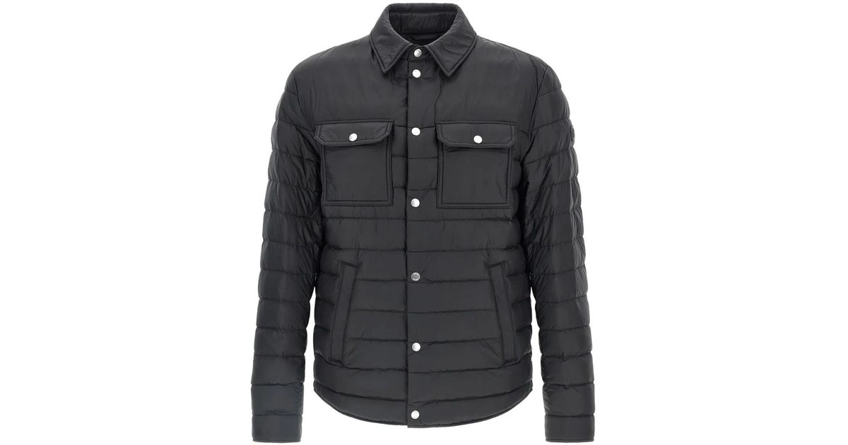 Black Quilted Snap Button Pullover with Elbow Patches main image 0