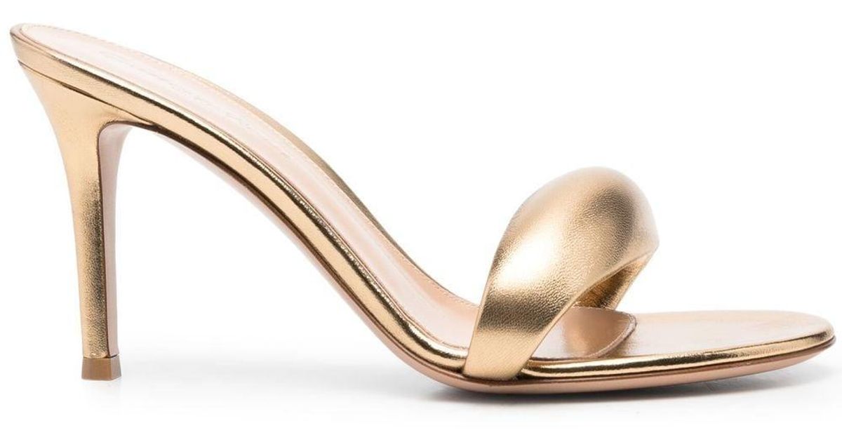 Gianvito Rossi Leather Bijoux Mule Sandals in Gold (Metallic) | Lyst