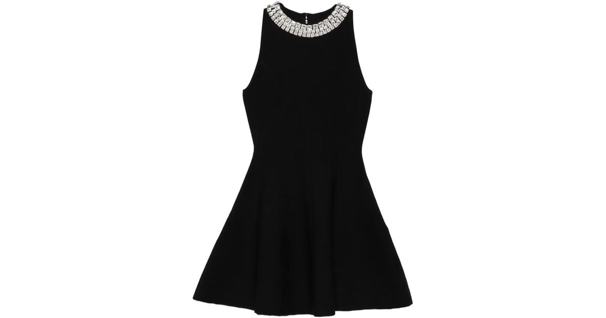 Sandro Embellished Flared Dress in Black | Lyst