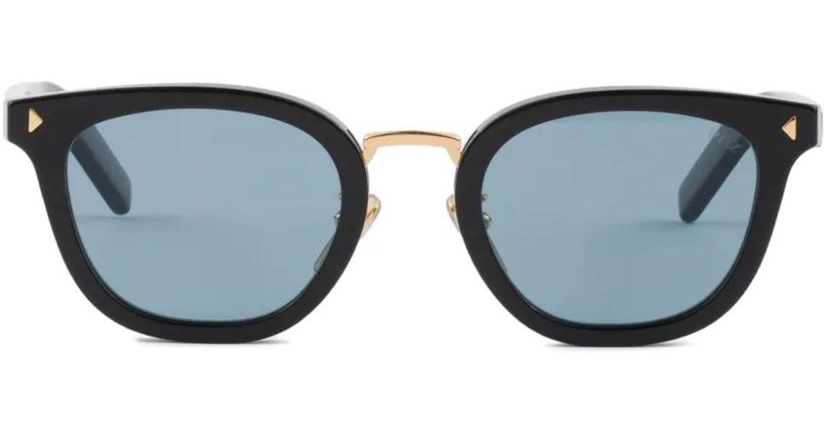 メンズ Prada ラウンドフレーム サングラス ブラック | Lyst