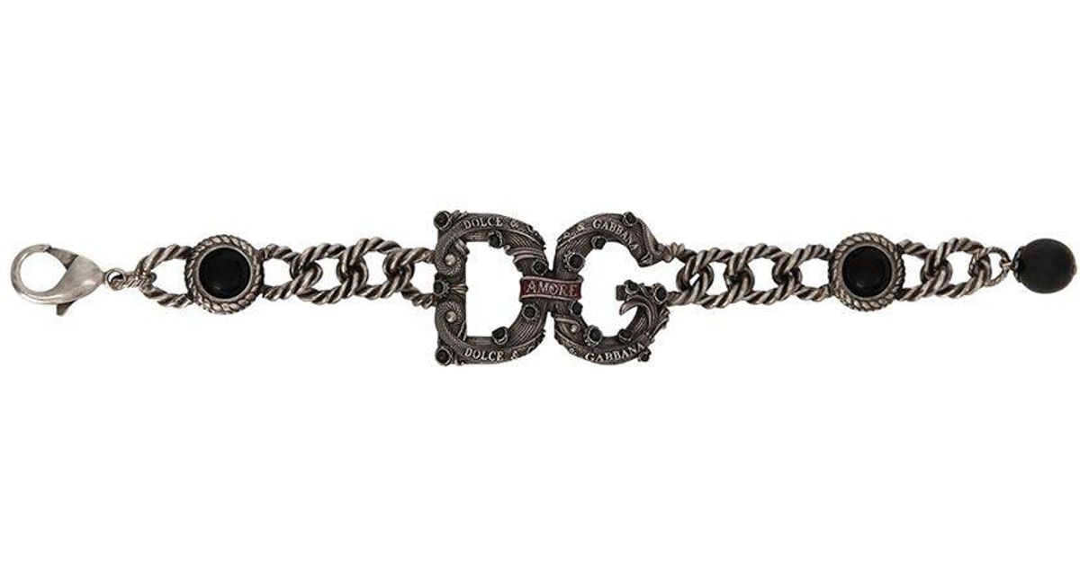 Dolce & Gabbana Armband mit Panzerkette in Grau - Lyst