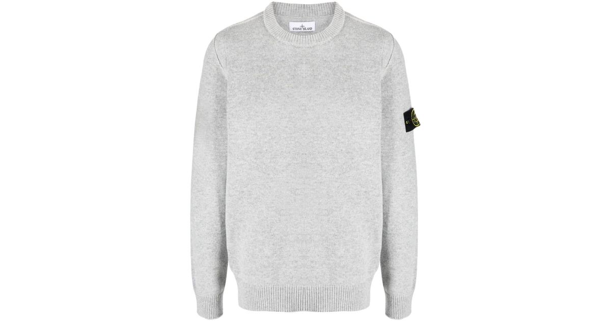 Stone island outlet grey wool jumper