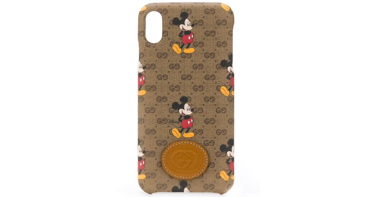 contant geld Schelden Pionier Gucci X Disney Mickey Mouse Iphone Xs Max Case in Brown for Men | Lyst