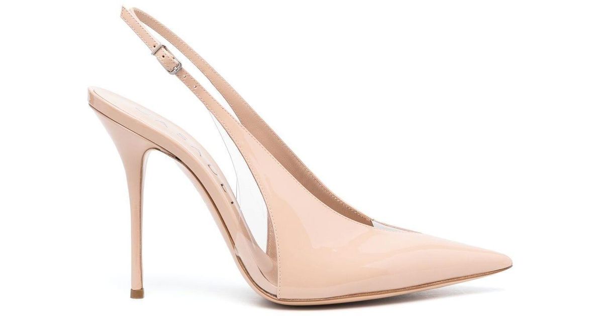 Casadei 120mm Glossy Slingbacks Stiletto Pumps in Pink | Lyst