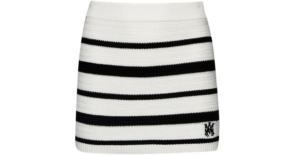 Amiri Logo-Embroidered Mini Skirt in White | Lyst