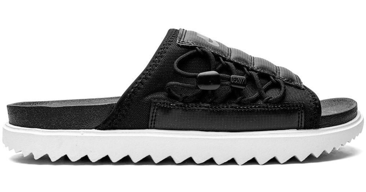 Nike - WMNS NIKE ASUNA SLIDE PRINT 'BLACK/SAIL-BLACK' - VegNonVeg