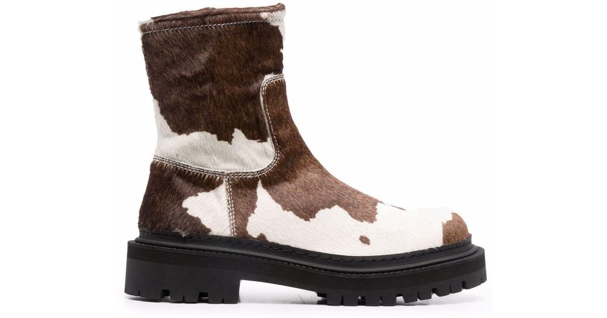 Camper Brown Suede Slip-Ons with Cow Calf Hair Appliqués McQueen Men main image 2