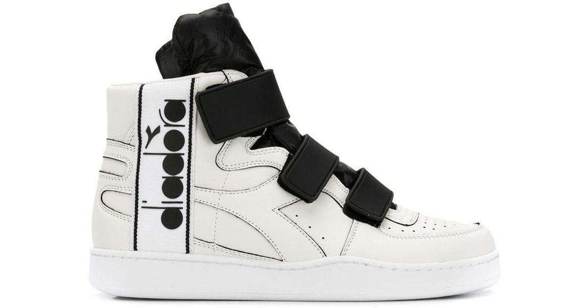 Diadora Leather Basket Tape Hi-top Sneakers in White - Lyst