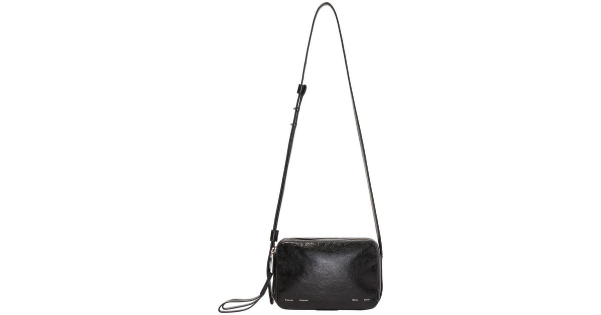 PROENZA SCHOULER WHITE LABEL Watts Crinkled Leather Camera Bag in Black ...