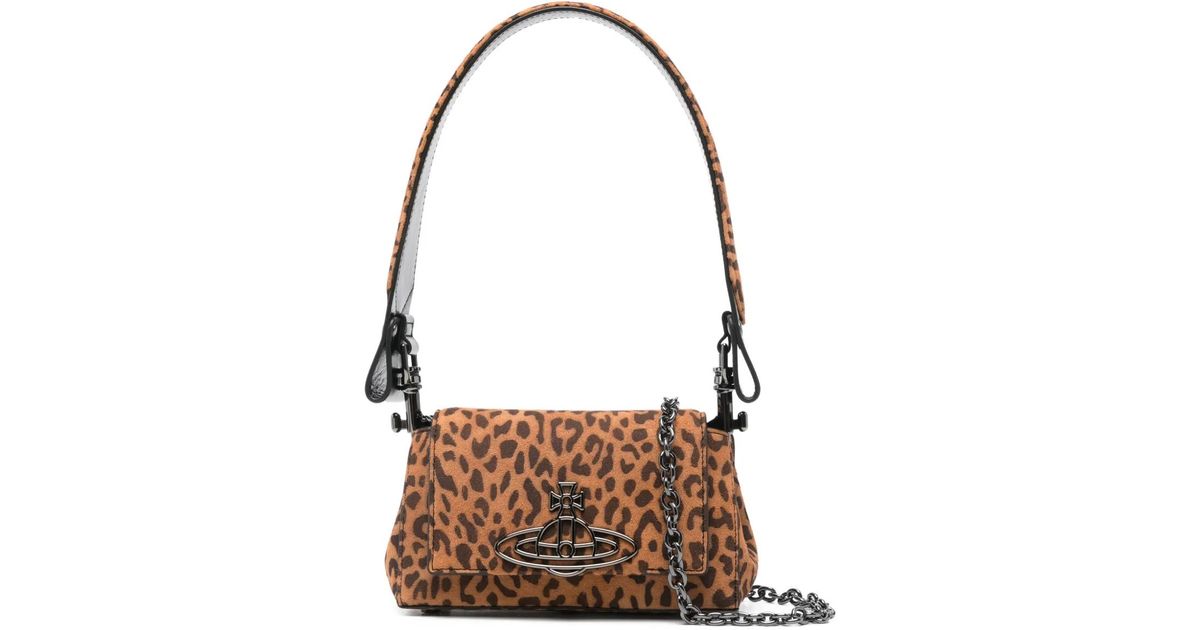 Vivienne Westwood Linda Orb-Embellished Leopard-Print Tote Bag in