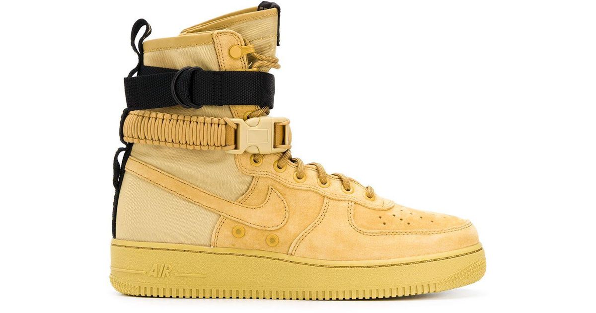 nike air force 1 mustard suede trainers with gum sole