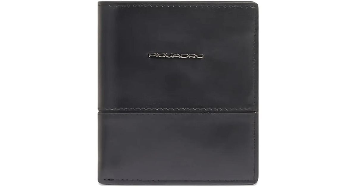 Tarjetero con logo Piquadro de hombre de color Negro Lyst