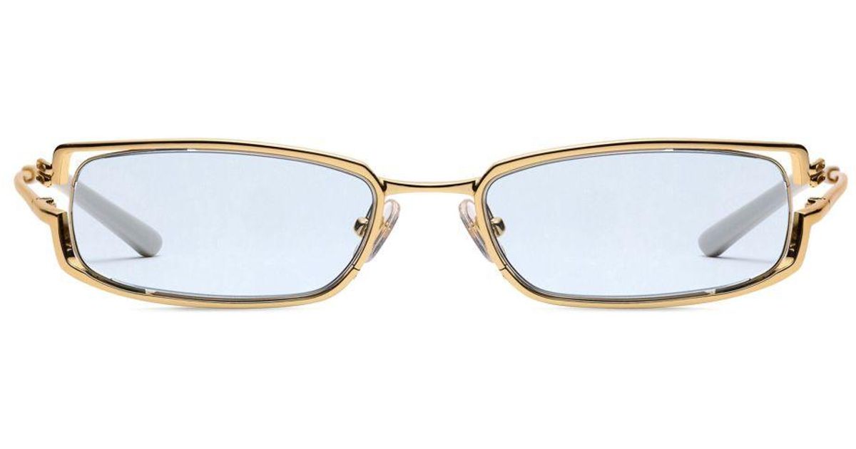 Gentle Monster Epic 03 Rectangle-Frame Glasses in Metallic | Lyst