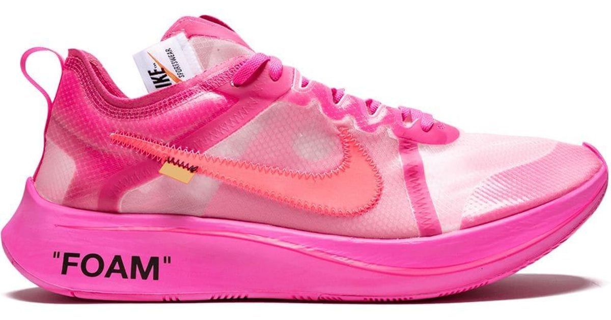 Nike Synthetic X Off-white Zoom Fly Sneakers in Pink for Men - Lyst