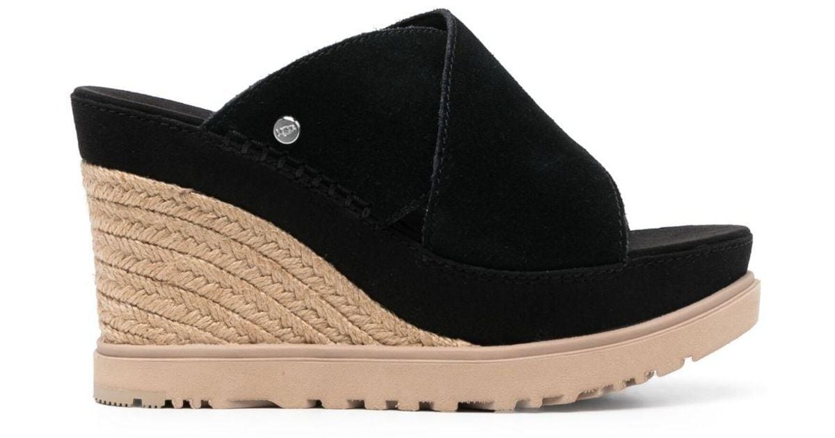 UGG Abbot Wedge Sandals in Black Lyst