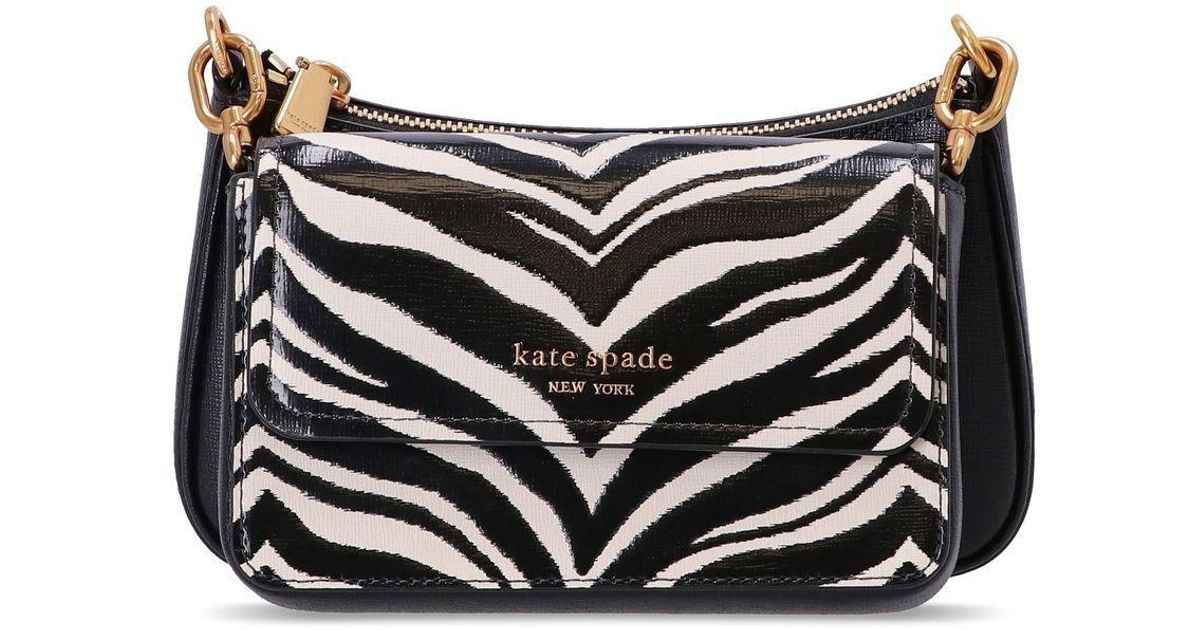 Kate Spade Zebraprint Shoulder Bag in Black Lyst