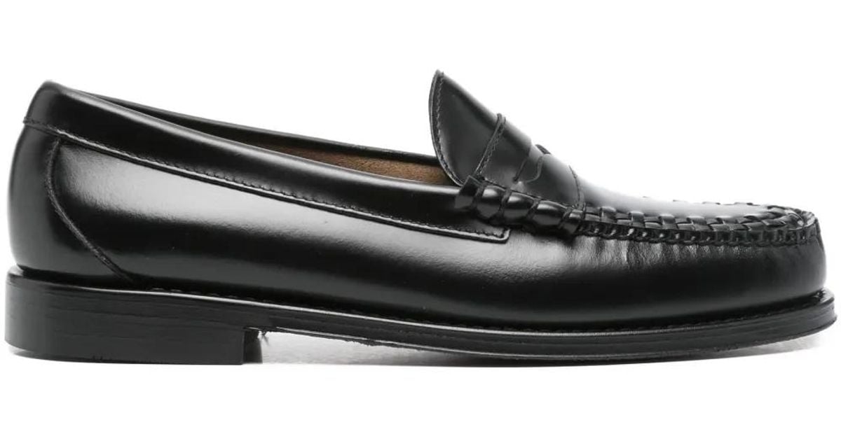G.H. Bass & Co. Woven-Front Leather Loafers in Black for Men 