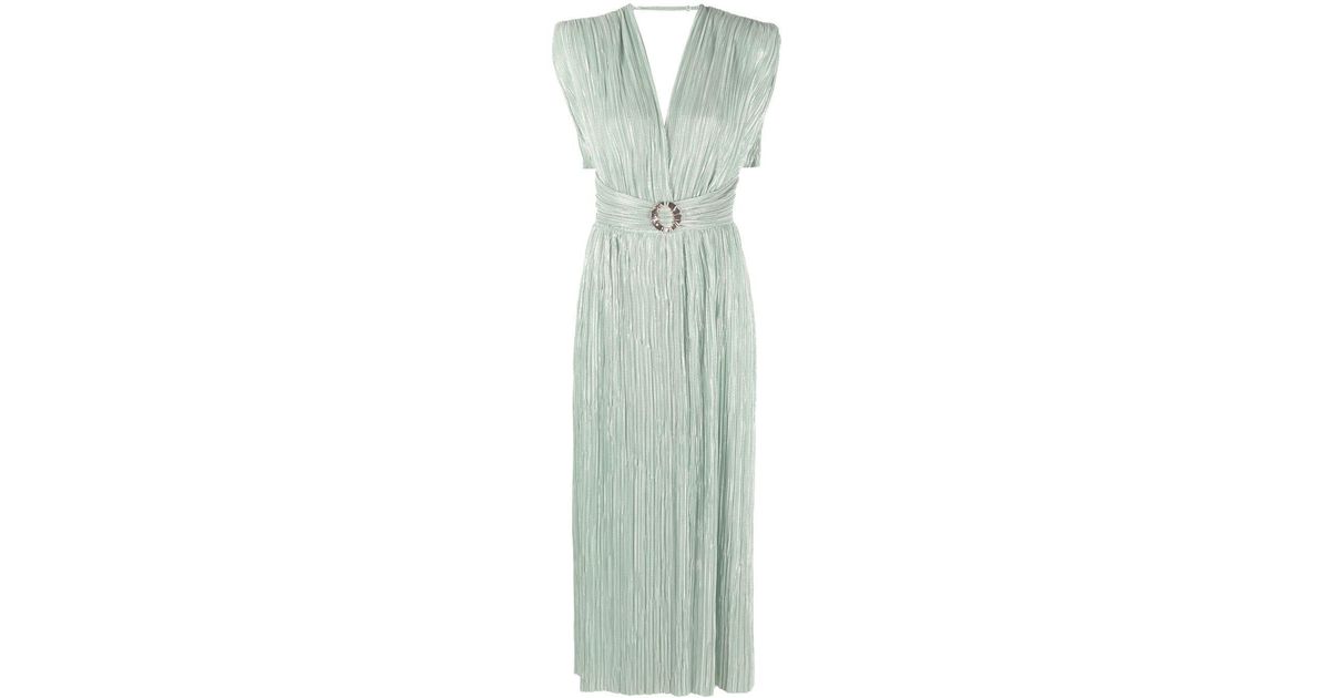 Sabina Musayev Fully-pleated Belted Dress in Green | Lyst
