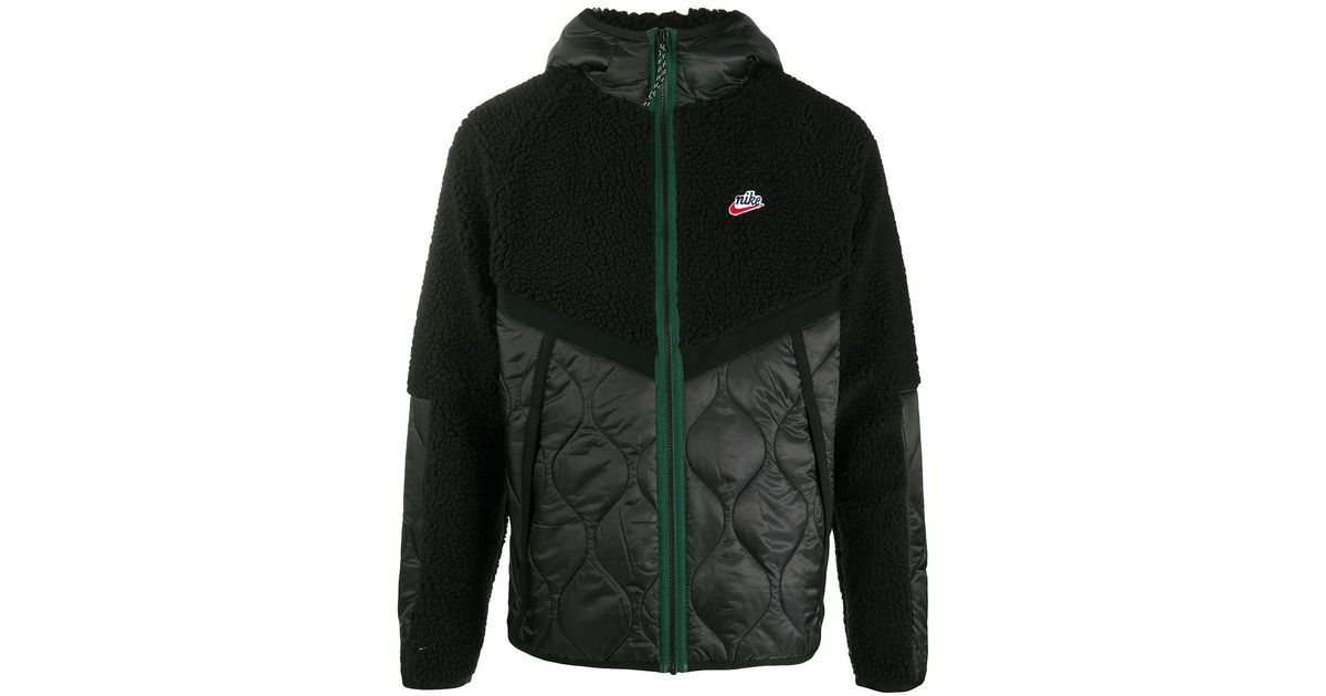 Nike Sportswear Heritage Fleece Jacket in Black for Men | Lyst