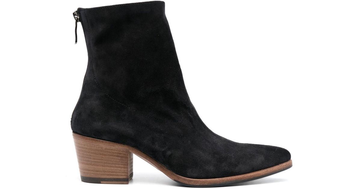 Alberto Fasciani 60mm Suede Leather Boots in Black | Lyst