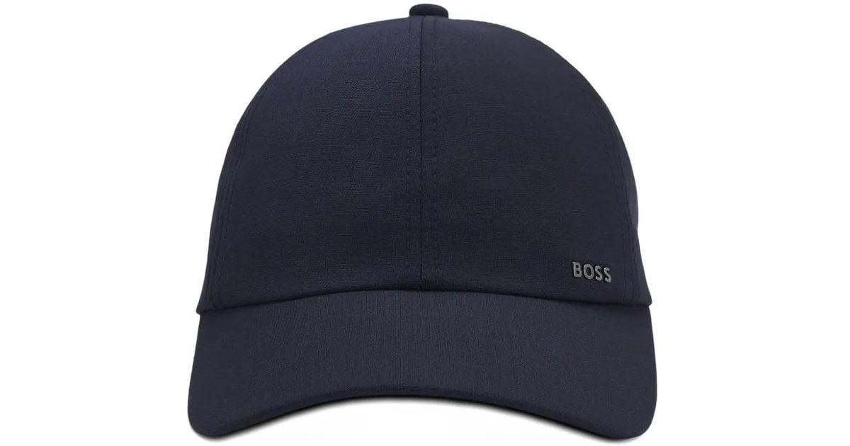 BOSS Logo-Rivet Cap in Blue for Men | Lyst