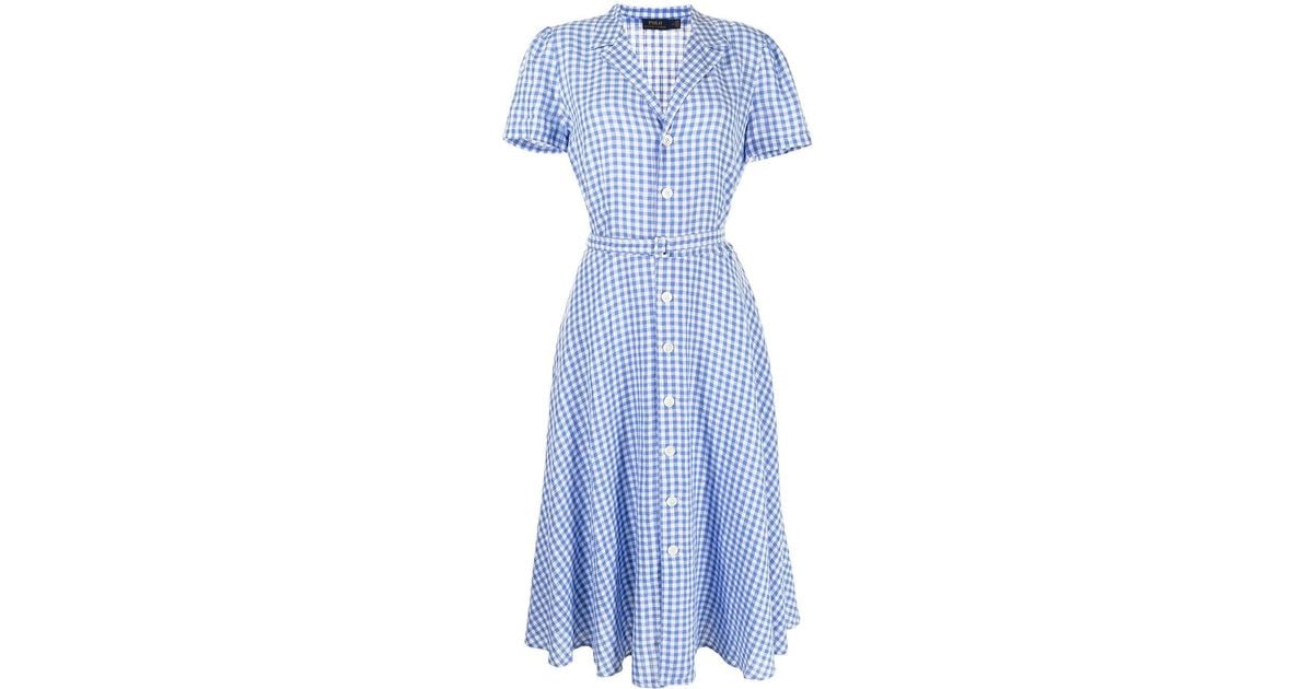 Blue gingham best sale shirt dress