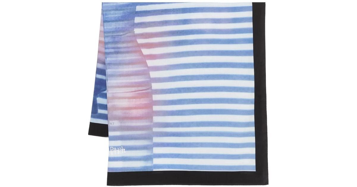 Jean Paul Gaultier Striped Silk Scarf in Blue Lyst - Main Image