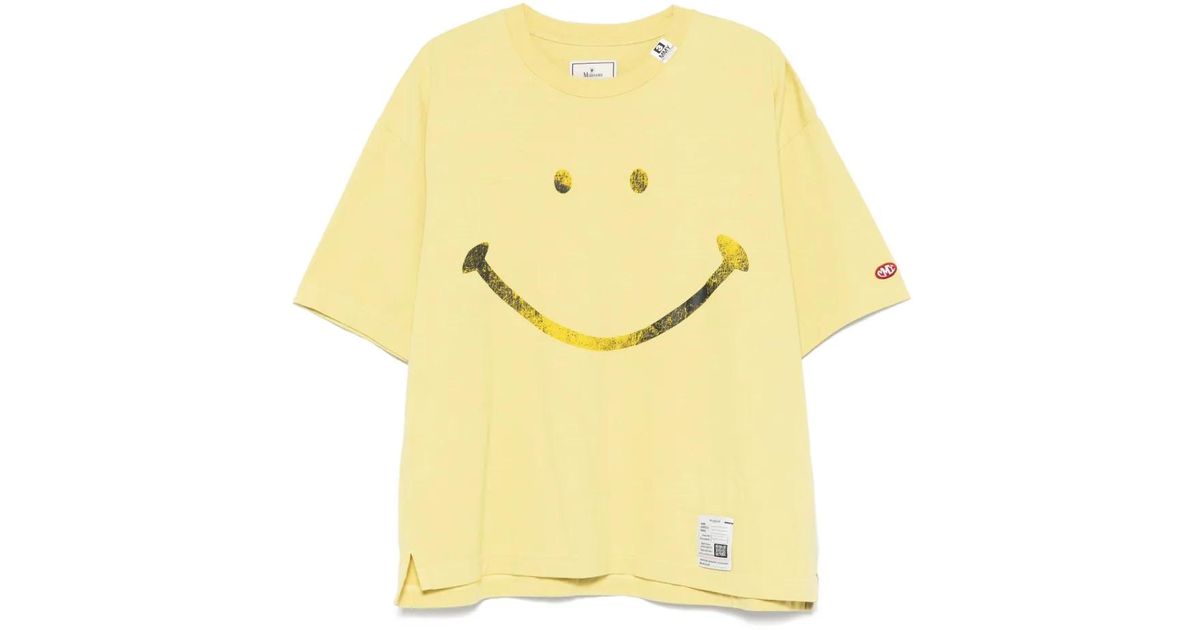 国内発送☆MIHARA YASUHIRO☆Smily Face Printed T-shirt/YELLOW Maison MIHARA YASUHIRO ONLINE STORE（メゾンミハラヤスヒロ
